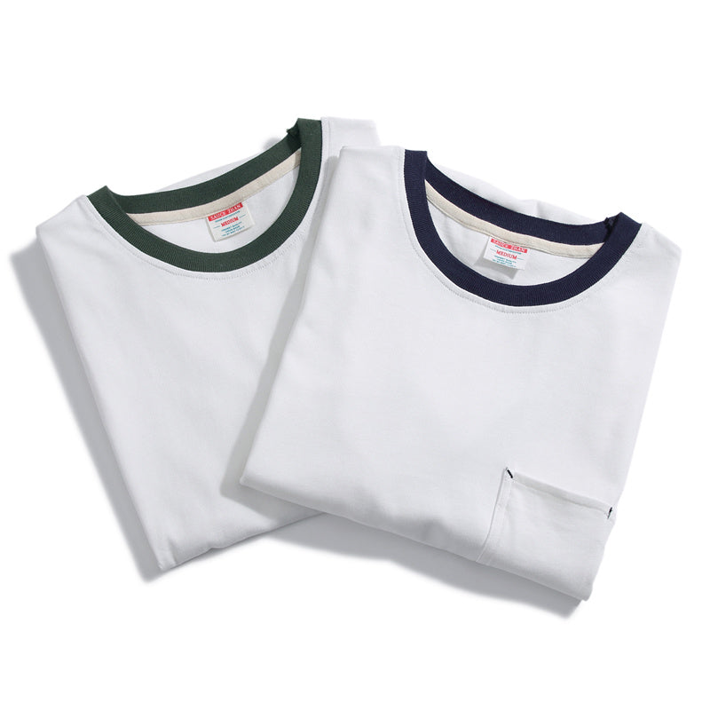  Tee 3-color Short Summer T-shirt Male 100% Cotton T Shirt Short O-neck Reinforced Tshirt 320g