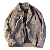  Autumn Fashion Jacket Coat Men Corduroy Turn down Collar Pockets Mens Jackets Casual Outerwear Windbreaker Male, DA804