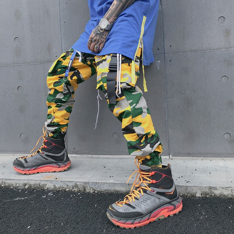 Boys Multiple Pockets Cargo Jeans Men Color Contrast Denim Pants for Men