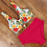 Tie Dye swimsuit bikini 2020 bandage push up bikini set high waisted swim suit sexy women swimwear knotted swimming bathing suit