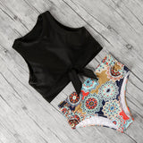 Leopard Bikini Set 2020 Floral Print Swimsuit Female Vintage Beachwear Push Up Bathing Suit Women Plus Size Swimwear XL biquini
