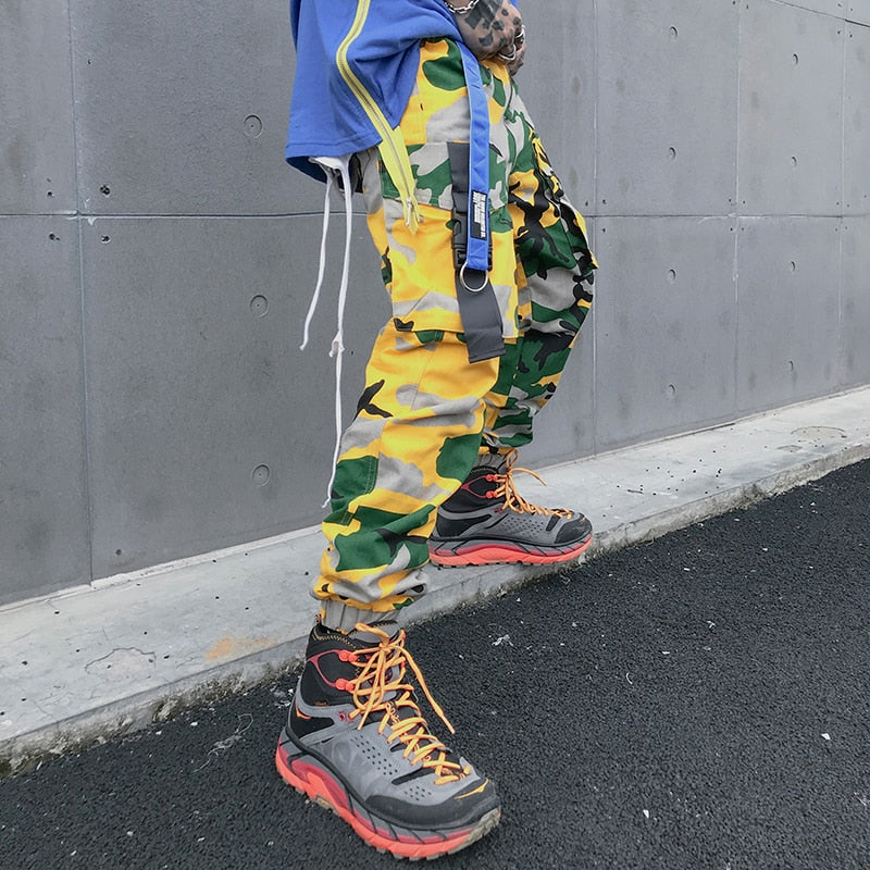 Boys Multiple Pockets Cargo Jeans Men Color Contrast Denim Pants for Men