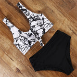 Tie Dye swimsuit bikini 2020 bandage push up bikini set high waisted swim suit sexy women swimwear knotted swimming bathing suit
