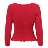Streetwear Autumn Crop Tops Blouse Female High Waist Twist Ruffle Winter Blouses Women 2019 Chic Shirts Top Plus Size