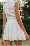  Ruffled high waist women skirts Elegant lace up A-line female mini skirt Casual streetwear ladies summer cotton skirts