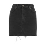Women Summer Black Casual High Waist A-line Mini Skirts Denim Skirts High Street Pockets Button All-matched Saias Jeans Skirt