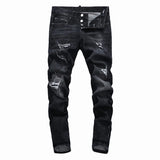 Men Skinny Stretch Washed Casual Solid Black 2018 Spring Summer Men Denim Jeans Slim Retro Straight Male Quality