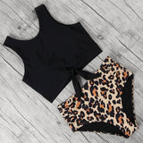 Leopard Bikini Set 2020 Floral Print Swimsuit Female Vintage Beachwear Push Up Bathing Suit Women Plus Size Swimwear XL biquini