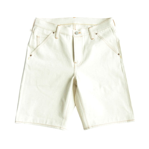 White embryo cloth color point denim shorts Jeans Man Raw Denim Jeans Knee Length Selvedge Denim Jeans