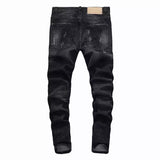  Men Skinny Stretch Washed Casual Solid Black 2018 Spring Summer Men Denim Jeans Slim Retro Straight Male Quality