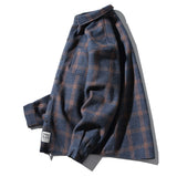 Flannel Striped Shirt Men Long Sleeve Vintage Shirts Men Plaid Streetwear Fashions Casual Spring Autumn Harajuku Shirts