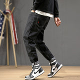 Fashion Streetwear Men Jeans Vintage Black Loose Fit Harem Jeans Men Pencil Pants  Hip Hop Jeans