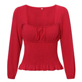 Streetwear Autumn Crop Tops Blouse Female High Waist Twist Ruffle Winter Blouses Women 2019 Chic Shirts Top Plus Size