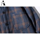 Flannel Striped Shirt Men Long Sleeve Vintage Shirts Men Plaid Streetwear Fashions Casual Spring Autumn Harajuku Shirts