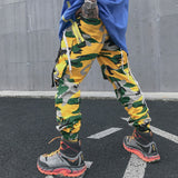 Boys Multiple Pockets Cargo Jeans Men Color Contrast Denim Pants for Men