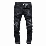 Men Skinny Stretch Washed Casual Solid Black 2018 Spring Summer Men Denim Jeans Slim Retro Straight Male Quality
