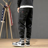 Fashion Streetwear Men Jeans Vintage Black Loose Fit Harem Jeans Men Pencil Pants  Hip Hop Jeans