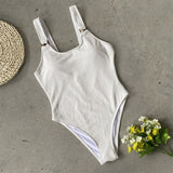 2020 New Knitted One Piece Swimsuit Female Swimwear Women Monokini Swimsuit Solid Bathing Suits Summer Beach Wear Swimming Suit