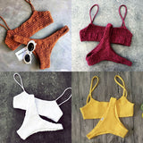  Bikinis 2019 Mujer Women Swimwear Women Push-up Padded Bra Bandage Bikini Set Sexy Swimsuit Triangle Swimwear Bathing