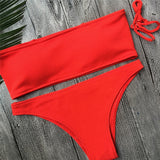 Swimwear Bandage Bikini Set Push-up Padded Bathing Swimsuit Beachwear