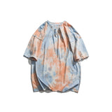 Dark Icon Tie Dye Tee Shirt Men Summer Round Neck Street Tshirt Short Sleeved Cotton Tee Shirts Streetwear Clothing