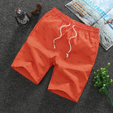  Cotton Casual Shorts Men Printed Elastic Waist Fashion Beach Shorts Thin Breathable Bermuda Slim Khaki Board Shorts XA604