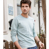 Spring Autumn Cotton T Shirt Men Basic  Long Sleeve O-Neck Casual Vintage Slim Solid FitnessT Shirt Homme Tops Male Ds50461