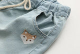  Embroidered Pockets Drawstring Denim Jeans Short Pants Shorts Size SML Wholesale