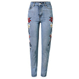 Vintage embroidered high waist jeans mom boyfriend jeans for women pencil skinny jeans woman trousers 2017 new