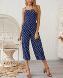 Jumpsuit Women Fashion 2019 Summer New Hot Sale Wave Point Strap Casual Jumpsuit Women's Clothing Wide Leg Pants Women's Suit