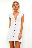 Summer Ruffle Mini Dress With Sleeve Waist