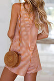 Women Casual Sleeveless Striped Playsuit Jumpsuit Rompers Bodysuit Beach Shorts Hot Fashion OL Women's Clothes Summer 2019