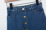 Summer Style New Fashion Short Jeans Skirt Women Faldas Mini Denim Skirts High Waist Single Breast A-Line Skirts