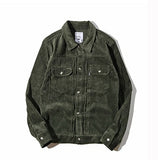 Mens Solid Color Corduroy Jacket 2018 Autumn and Winter High Street Tide Male BF Retro Wash Multi-pocket Loose Jackets Clothes