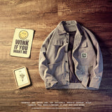  Autumn Fashion Jacket Coat Men Corduroy Turn down Collar Pockets Mens Jackets Casual Outerwear Windbreaker Male, DA804