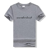 Wanderlust Shirt Cursive Shirt Travel Shirt Road Trip Aesthetic Tumblr T-shirt Cute Graphic Tee Adventure fashion Female tshirts