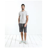  Summer Knee Length Shorts Men Raw Hem Drawstring Sweatpants Jogger Short High Quality Brand Clothing 180024