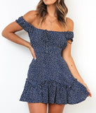 Summer Dress off shoulder Vintage sexy mini ruffled women Holiday print floral tube dress 2019 beach Short vestido Dress female