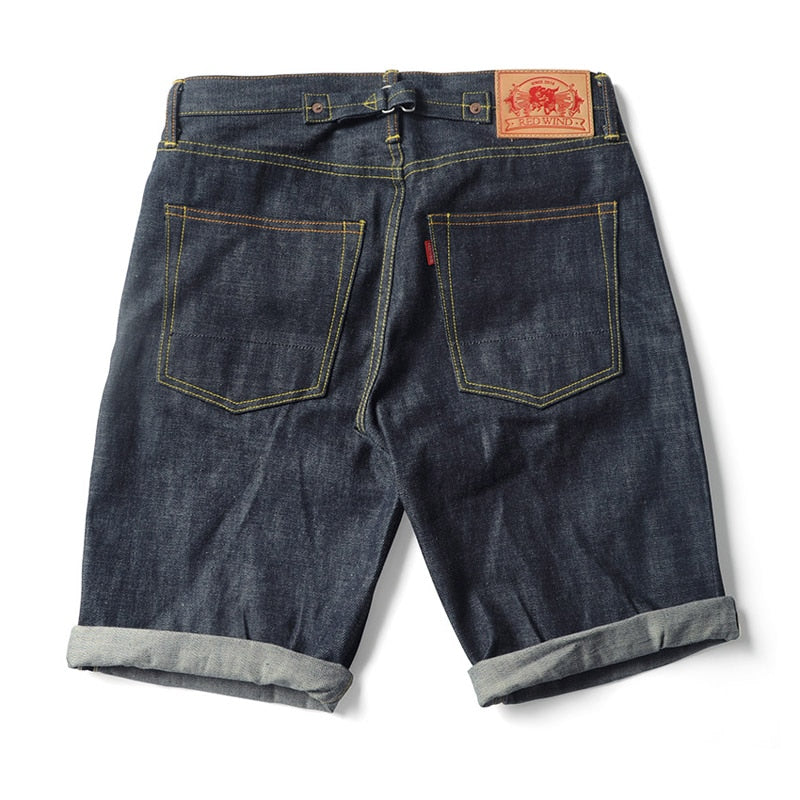 UNWASH 503 Type 16.5oz Men's Denim Shorts Selvage Summer Loose Straight Casual Shorts Knee Length Short Jenas With Paris Buckle