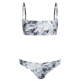 Dot Floral Print Brief Padded Bathing Suit Adjustable Strap Beach Swimming Wear Women Bikini Set