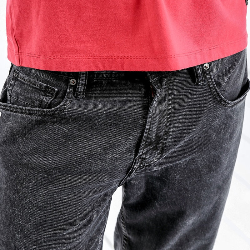 Summer New Denim Shorts Men Solid Knee Length  Washed Jeans Slim Fit High Quality Vintage Brand Clothing 180198