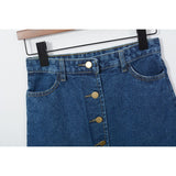 Summer Style New Fashion Short Jeans Skirt Women Faldas Mini Denim Skirts High Waist Single Breast A-Line Skirts