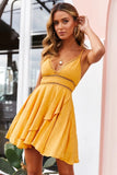 Spaghetti Strap Mini Ruffle Dress