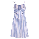 Spaghetti Strap Off Shoulder Striped Summer Dress 2019 Women Bow Backless Dress Sexy Vestidos