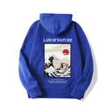 Japanese Funny Cat Wave Fleece Hoodies Winter Style Hip Hop men/women Printed hoodie Casual printing Sweatshirts Streetwear