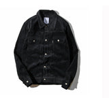 Mens Solid Color Corduroy Jacket 2018 Autumn and Winter High Street Tide Male BF Retro Wash Multi-pocket Loose Jackets Clothes