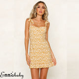 Fashion Women Boho Floral Sleeveless Short Dress Evening Summer Beach Holiday Party Mini Sundress