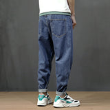 Summer Fashion Men Jeans Retro Blue Simple Loose Fit Harem Pants Streetwear Vintage Japanese Style Classical Taper Jeans Men