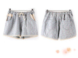  Women Casual Denim Shorts  With Elastic High Waist Floral Star Printed  For Crop Top