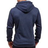 Men's Hoodies Tracksuit Winter Fleece Drawstring Pocket Hooded Sweatshirt Long Sleeve Zip Slim Coat Male Jacket Plus Size
